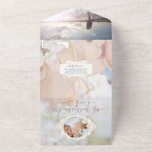 Invitation Tout En Un Votre Photo Image Géométrique Abstrait Or Tout En