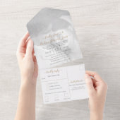 Invitation Tout En Un Votre Photo Image Géométrique Abstrait Or Tout En (Déchirure)