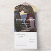 Invitation Tout En Un Votre photo Simple Moderne Chaîne Lumières Mariage (À l'intérieur)