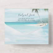 Invitation Tout En Un Watercolor Beach Wedding (Verso)