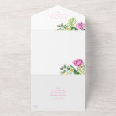 Invitation Tout En Un Watercolor Floral Pink Peonies Photo Quinceañera (Dehors)