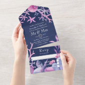 Invitation Tout En Un Watercolor Ocean Life Mariage (Déchirure)