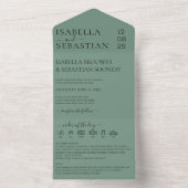 Invitation Tout En Un Wedding Cadet Blue All in one invite save the date (À l'intérieur)