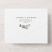 Invitation Tout En Un Wedding Rustic Geometric Green Nature Green Modern (Verso)