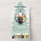 Invitation Tout En Un What A Year in review 4 photo vert triple (À l'intérieur)