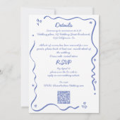 Invitation Tout en un Whimsical Funky Main tiré Mariage (Dos)