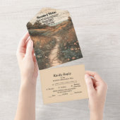 Invitation Tout En Un Whimsical Rustic Fleur sauvage Meadow Mariage (Déchirure)