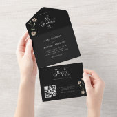 Invitation Tout En Un Whimsical Woodland Fleurs sauvages QR Code Mariage (Déchirure)