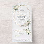 Invitation Tout En Un White Flowers, Cream Flowers, Boho, Confirmation (À l'intérieur)