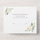 Invitation Tout En Un White Flowers, Cream Flowers, Boho, Confirmation (Verso)