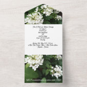 Invitation Tout En Un White Flowers Hydrangea Photo,  (À l'intérieur)