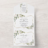 Invitation Tout En Un White Imperial Lilies Gold Mariage (À l'intérieur)