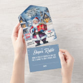 Invitation Tout En Un Winter Wonderland Noël Père Noël Baby shower (Déchirure)