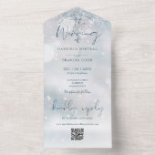 Invitation Tout En Un Winter Wonderland QR Code Mariage de neige (À l'intérieur)