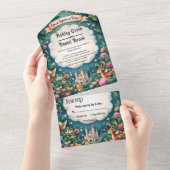 Invitation Tout En Un Woodland Enchanted Forest Castle Fairytale Mariage (Déchirure)