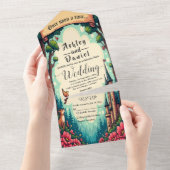 Invitation Tout En Un Woodland Enchanted Forest Castle Fairytale Mariage (Déchirure)