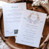 Invitation Tout en une aquarelle Régence Crest QR Mariage