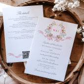 Invitation Tout en une aquarelle Régence Crest QR Mariage