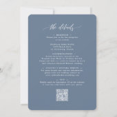 Invitation Tout en une calligraphie Mariage Dusty Blue tendan (Dos)