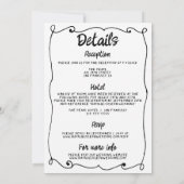 Invitation Tout en une main tiré Cake Retro Mariage cadre (Dos)