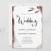 Invitation Tout en une Moody Fall Foligraphy Mariage de calli (Devant)