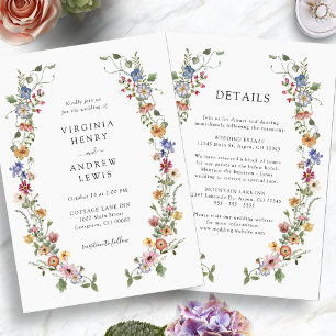 Invitation Tout en Une Seule Couleur pour un Mariage Champêtr