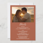 Invitation Tout en une Terracotta Greenery Arch Mariage photo (Dos)