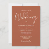 Invitation Tout en une Terracotta QR Code Mariage (Devant)