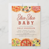 Invitation Tout en une tranche de Baby shower de pizza bébé (Devant)