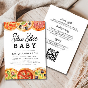 Invitation Tout en une tranche de Baby shower de pizza bébé