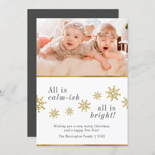 Invitation Tout Est Calme  Photo de Noël drôle personnalisée