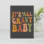 Invitation Tout est Gravy Baby Funny Thanksgiving Turkey Fall (Debout devant)