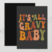 Invitation Tout est Gravy Baby Funny Thanksgiving Turkey Fall (Devant / Derrière)