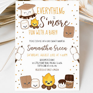 Invitation Tout est plus amusant avec des S'mores Baby Shower