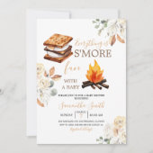 Invitation Tout est S'more Fun Blanc Floral Baby shower (Devant)