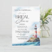 Invitation TOUT ÉVÉNEMENT Phare Aquarelle Nautique (Debout devant)