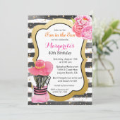 Invitation TOUT ÉVÉNEMENT - Watercolor Stripe Beach Invitatio (Debout devant)