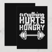 Invitation Tout fait mal et j'ai faim Salle de gym (Devant / Derrière)