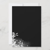 Invitation Tout Floral Noir Enregistrer Le Mariage Date (Dos)