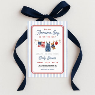 Invitation Tout Garçon Américain Vêtements Patriotiques Baby