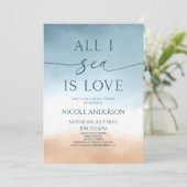 Invitation Tout I Mer Est Amoureux Ocean Beach Fête des marié (Debout devant)