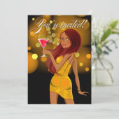 Invitation Tout jaune de célébration de partie de but (Debout devant)