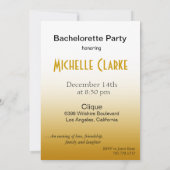 Invitation Tout jaune de célébration de partie de but (Dos)