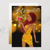 Invitation Tout jaune de célébration de partie de but (Devant / Derrière)