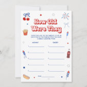 Invitation Tout jeu de devinette d'âge pour Baby Shower Ameri (Devant)