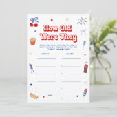 Invitation Tout jeu de devinette d'âge pour Baby Shower Ameri (Debout devant)