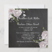 Invitation Tout juste mariés ! Élégant floral romantique aprè (Dos)