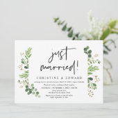 Invitation Tout juste mariés, Fête de Mariage en Elopement (Debout devant)