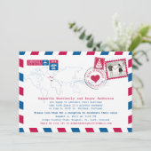 Invitation Tout juste mariés | Portugal Courrier aérien accus (Debout devant)