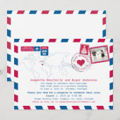 Invitation Tout juste mariés | Portugal Courrier aérien accus (Devant / Derrière)